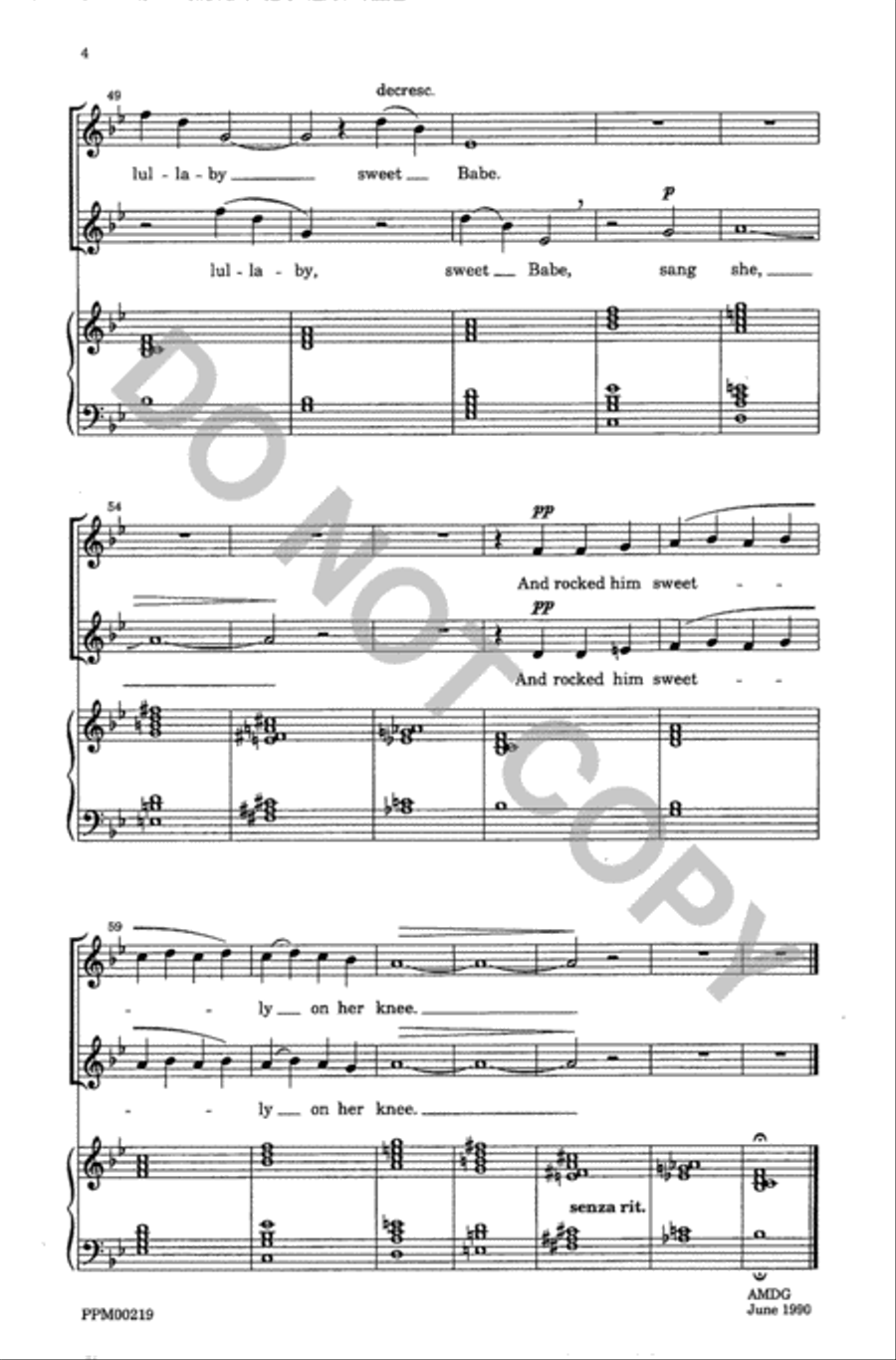 Sweet was the Song the Virgin Sang 2-Part scores gallery preview page 5