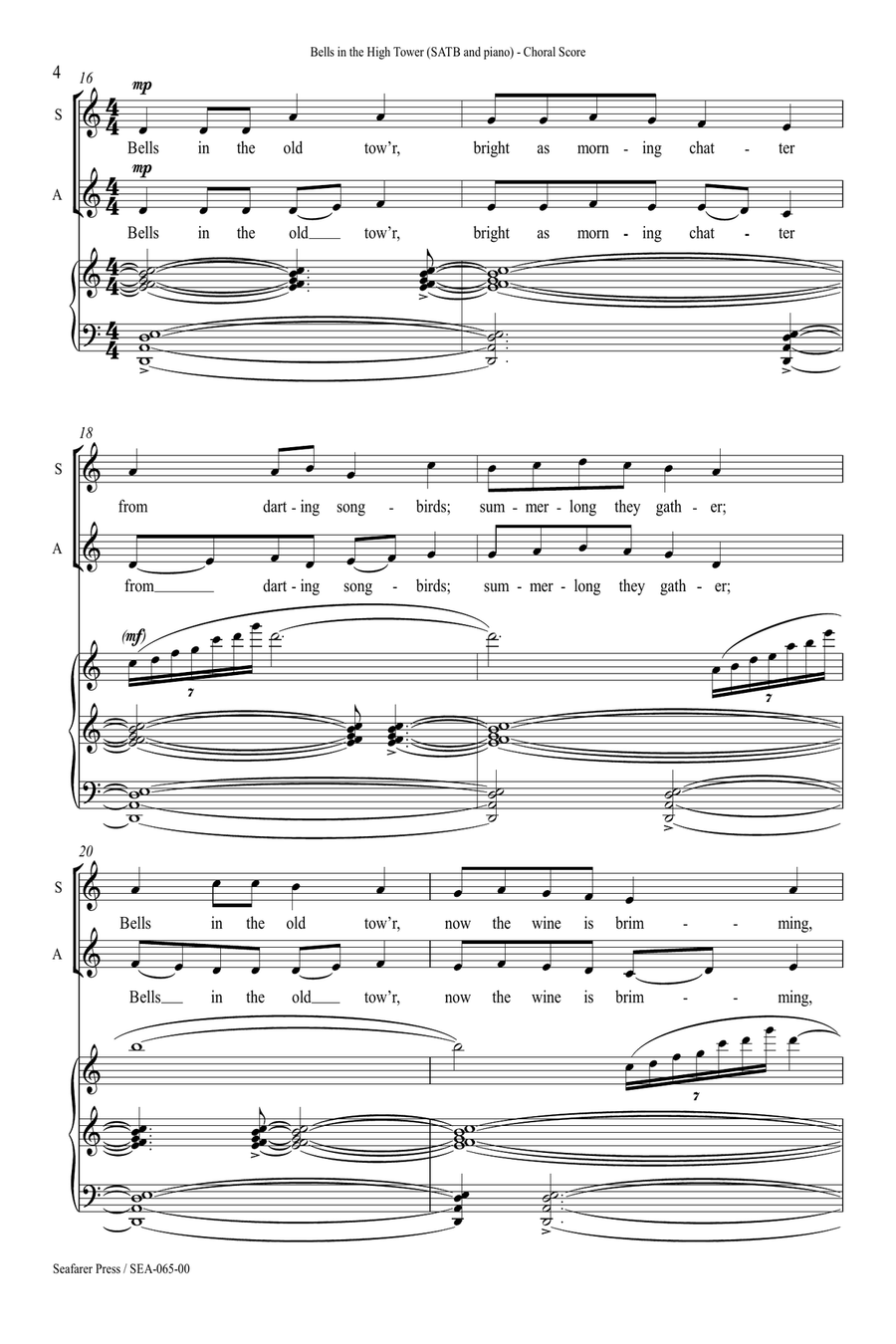 Bells in the High Tower 4-Part scores gallery preview page 5