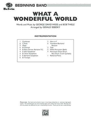 What a Wonderful World: Score