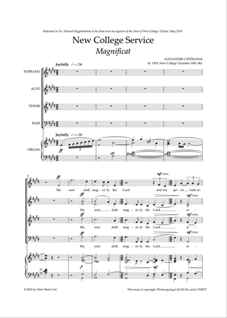New College Service 4-Part scores gallery preview page 2