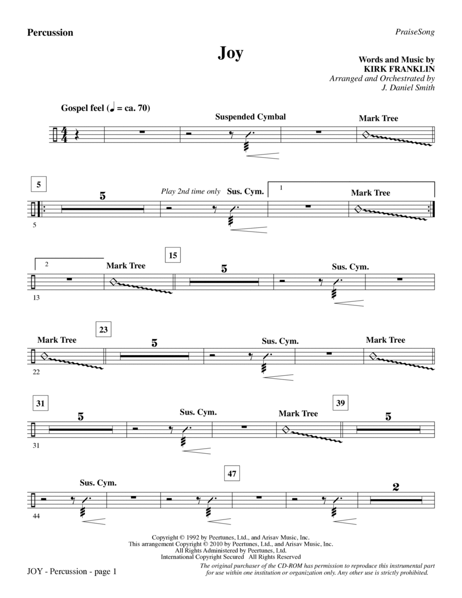 Joy - Percussion Joy - Percussion Choir scores gallery preview page 1