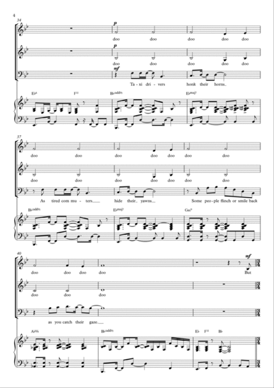 Ordinary Day for SAB Choir 3-Part scores gallery preview page 4