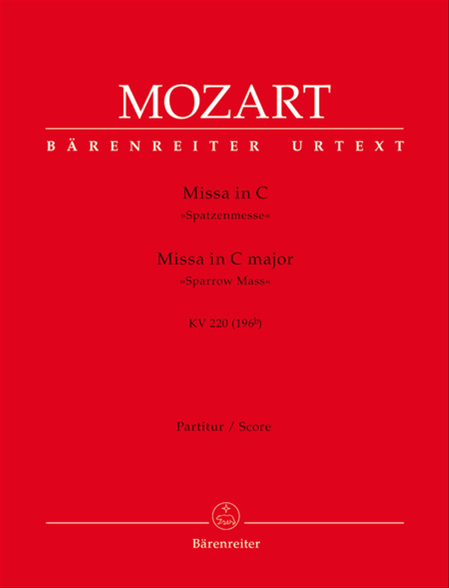 Missa C major, KV 220 (196b) 'Sparrow Mass' 4-Part scores gallery preview page 1
