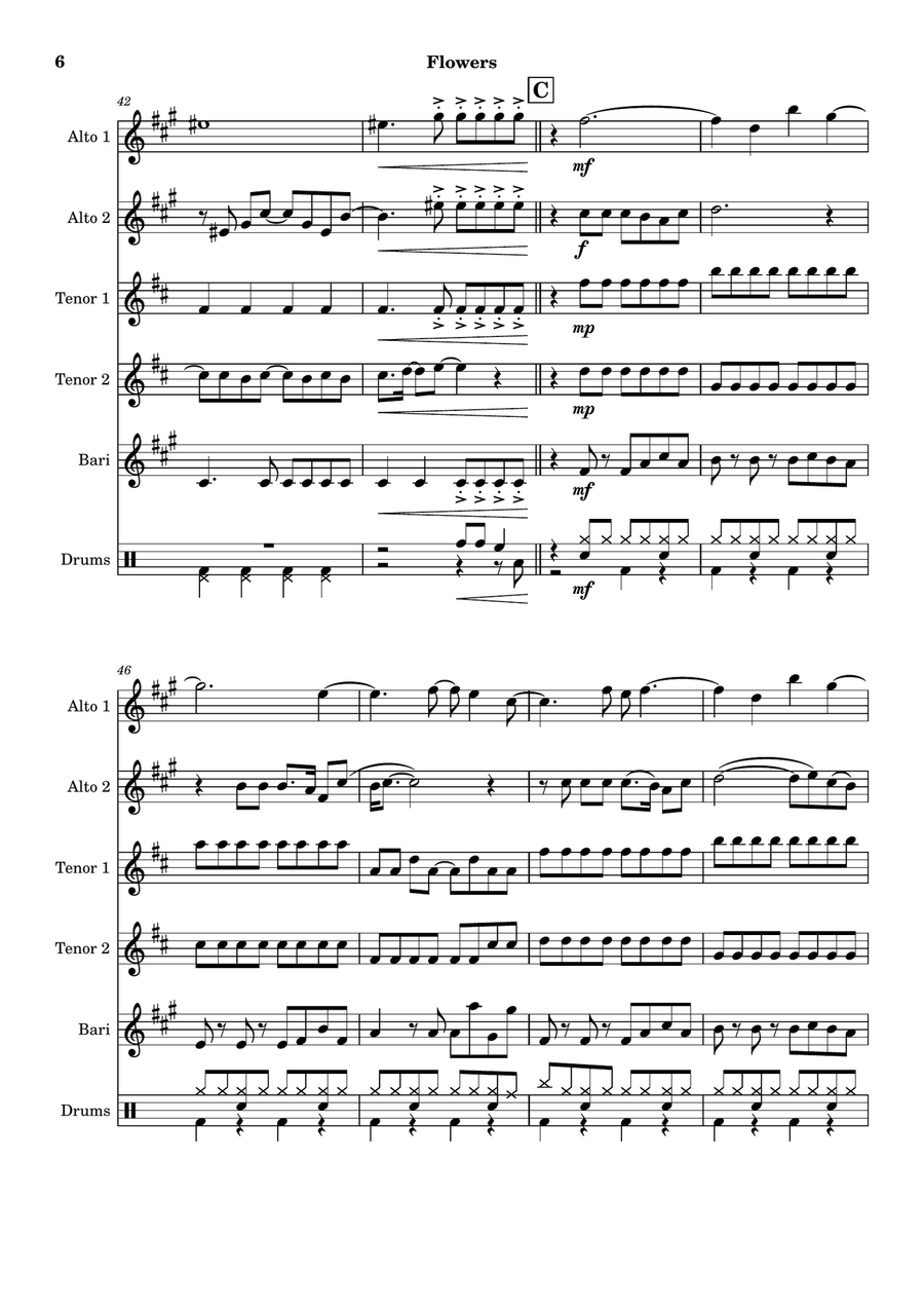 Flowers Tenor Saxophone scores gallery preview page 6
