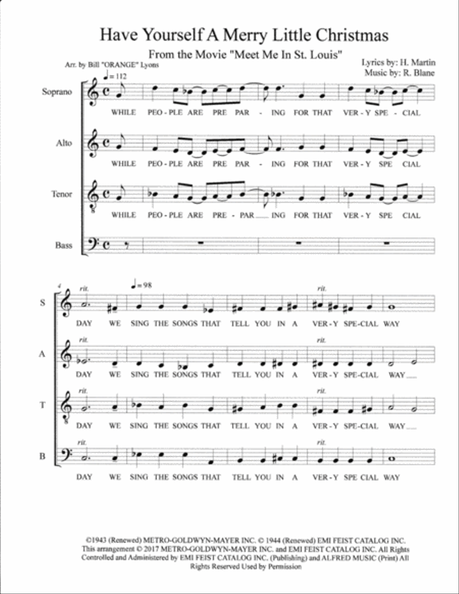 Have Yourself A Merry Little Christmas 4-Part scores gallery preview page 2