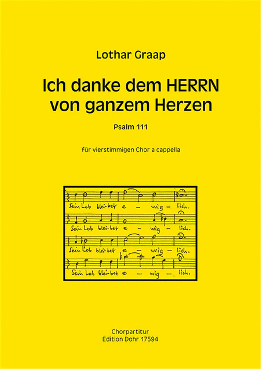 Ich danke dem HERRN von ganzem Herzen für vierstimmigen gemischten Chor a cappella -Psalm 111- 4-Part scores gallery preview page 1