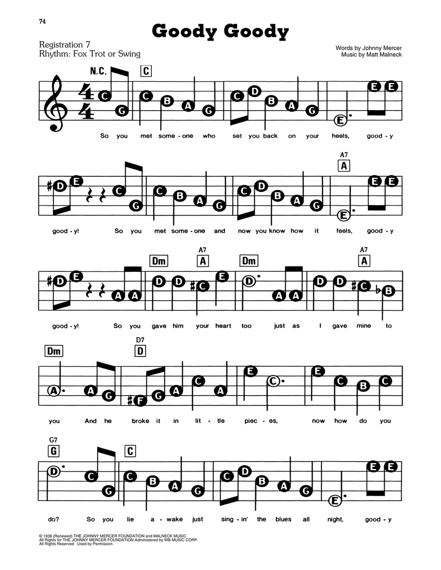 Goody Goody Electronic Keyboard scores gallery preview page 1