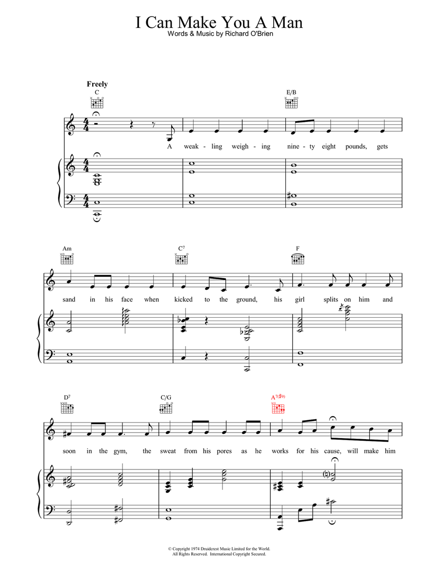 I Can Make You A Man Guitar scores gallery preview page 1