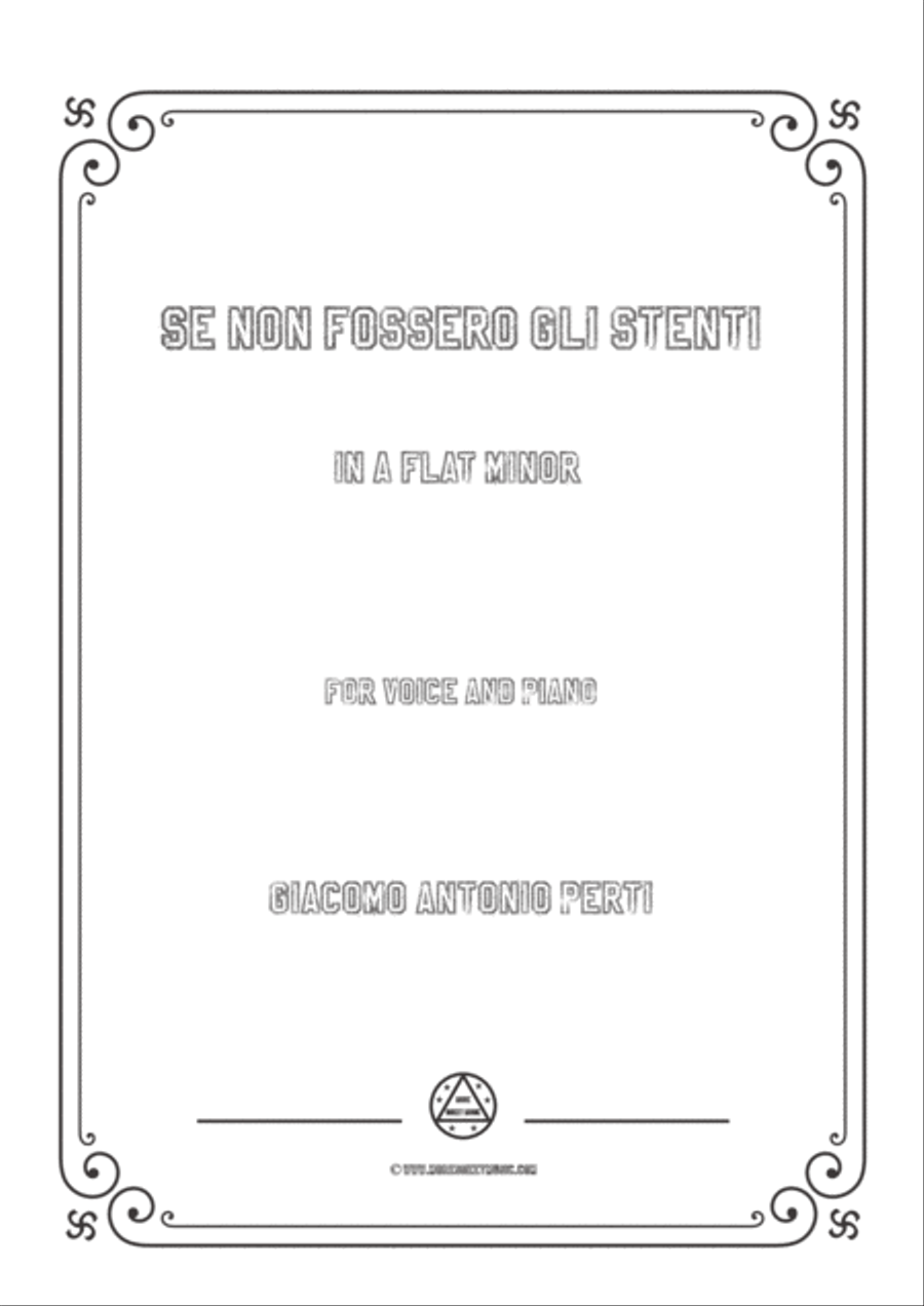 Perti-Se non fossero gli stenti in a flat minor,for Voice and Piano Voice Solo scores gallery preview page 1