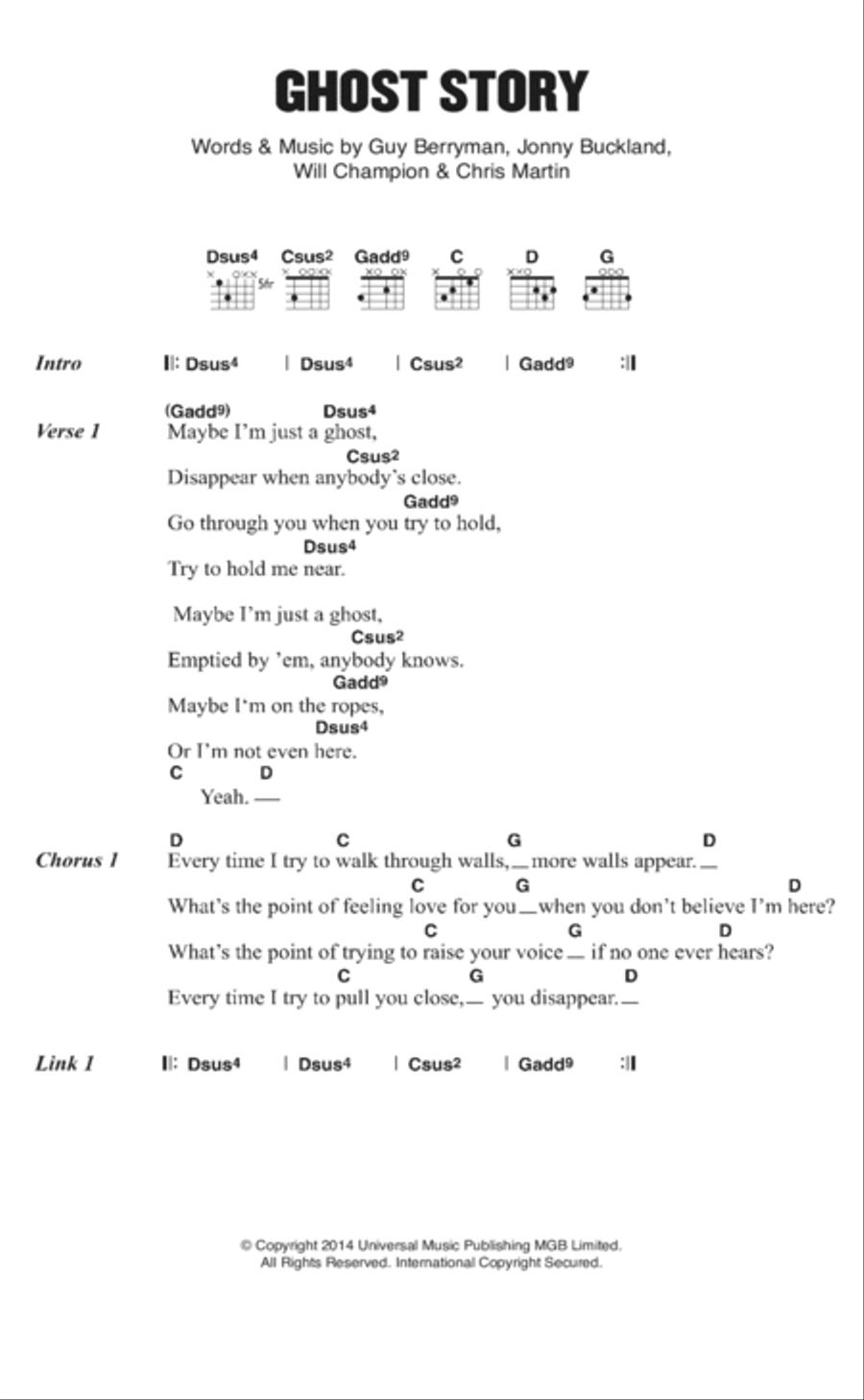 Ghost Story Acoustic Guitar scores gallery preview page 1