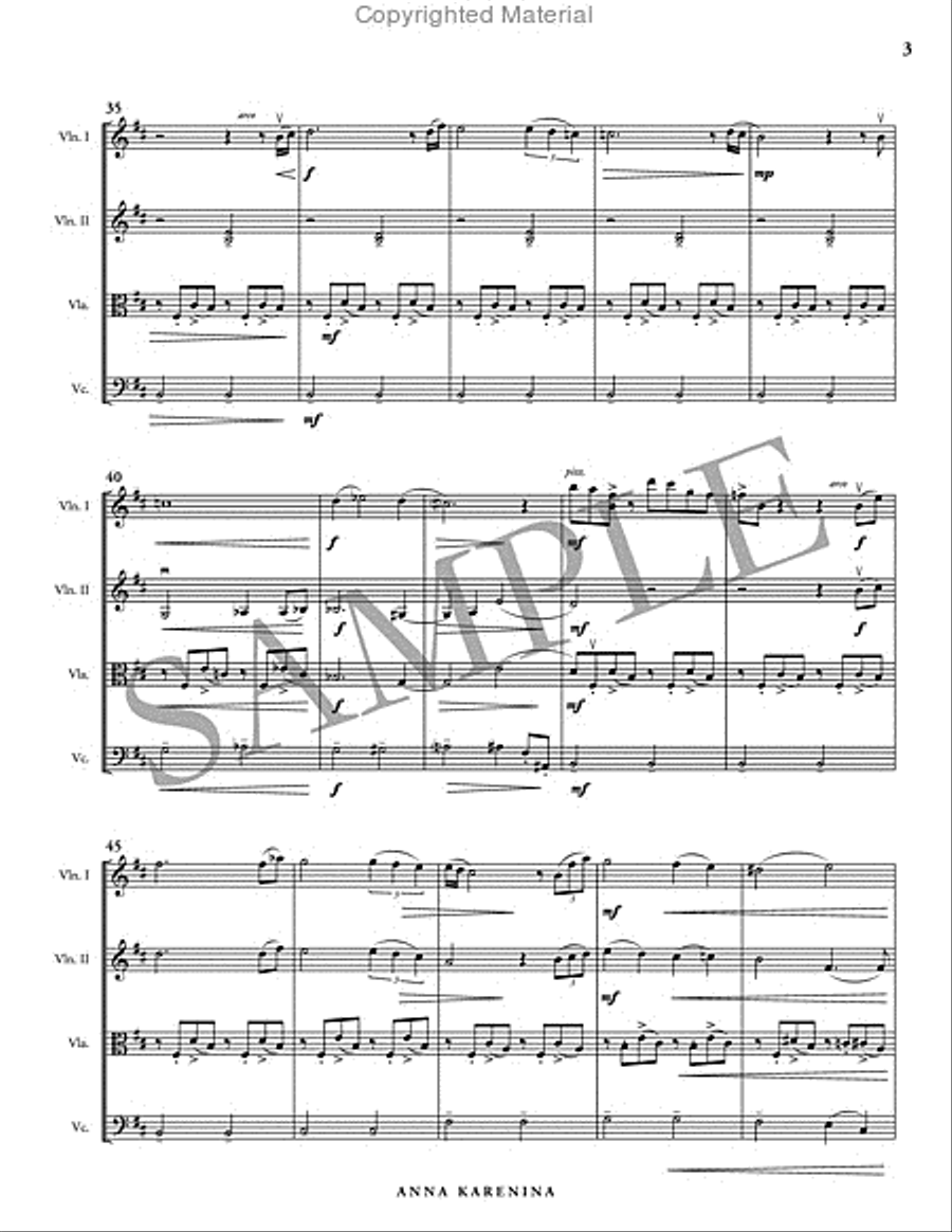 Anna Karenina (score only) String Quartet scores gallery preview page 4