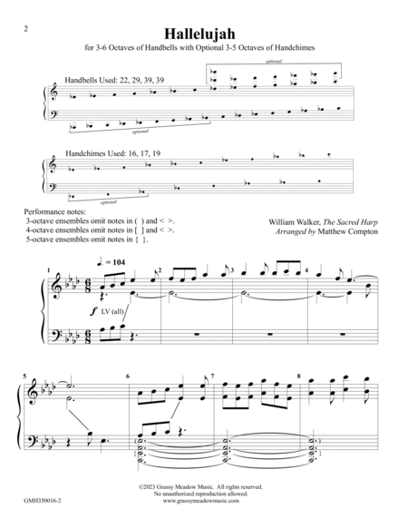 Hallelujah (for 3-6 octave handbell ensemble) (site license) image number null