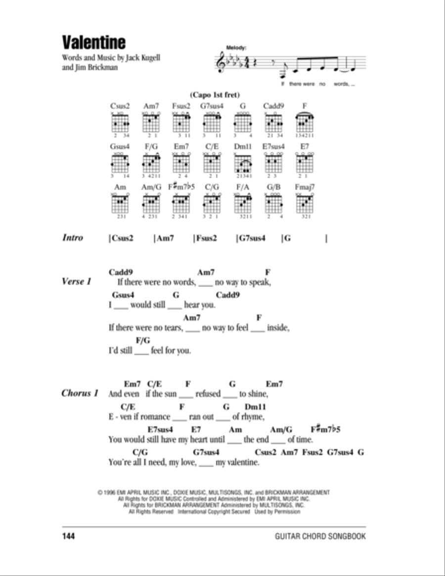 Valentine Valentine Acoustic Guitar scores gallery preview page 1