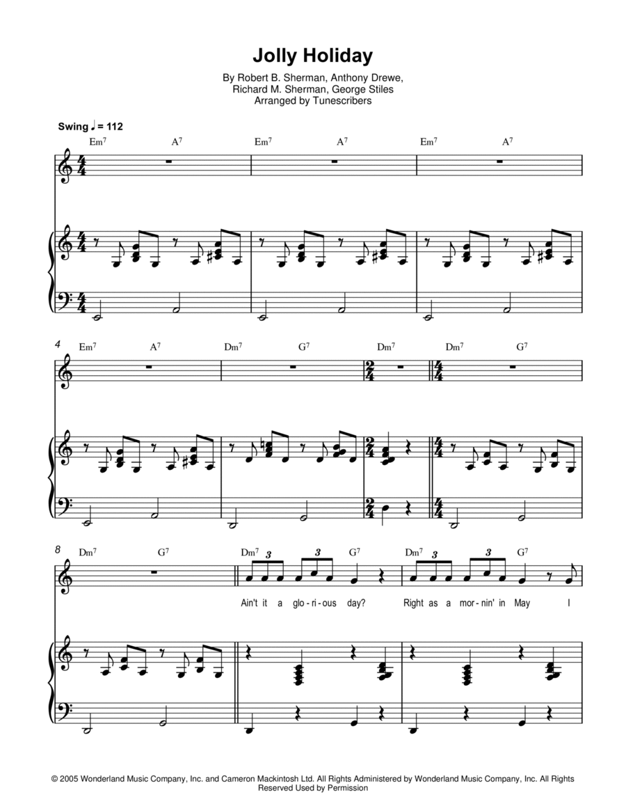 Jolly Holiday Voice scores gallery preview page 1