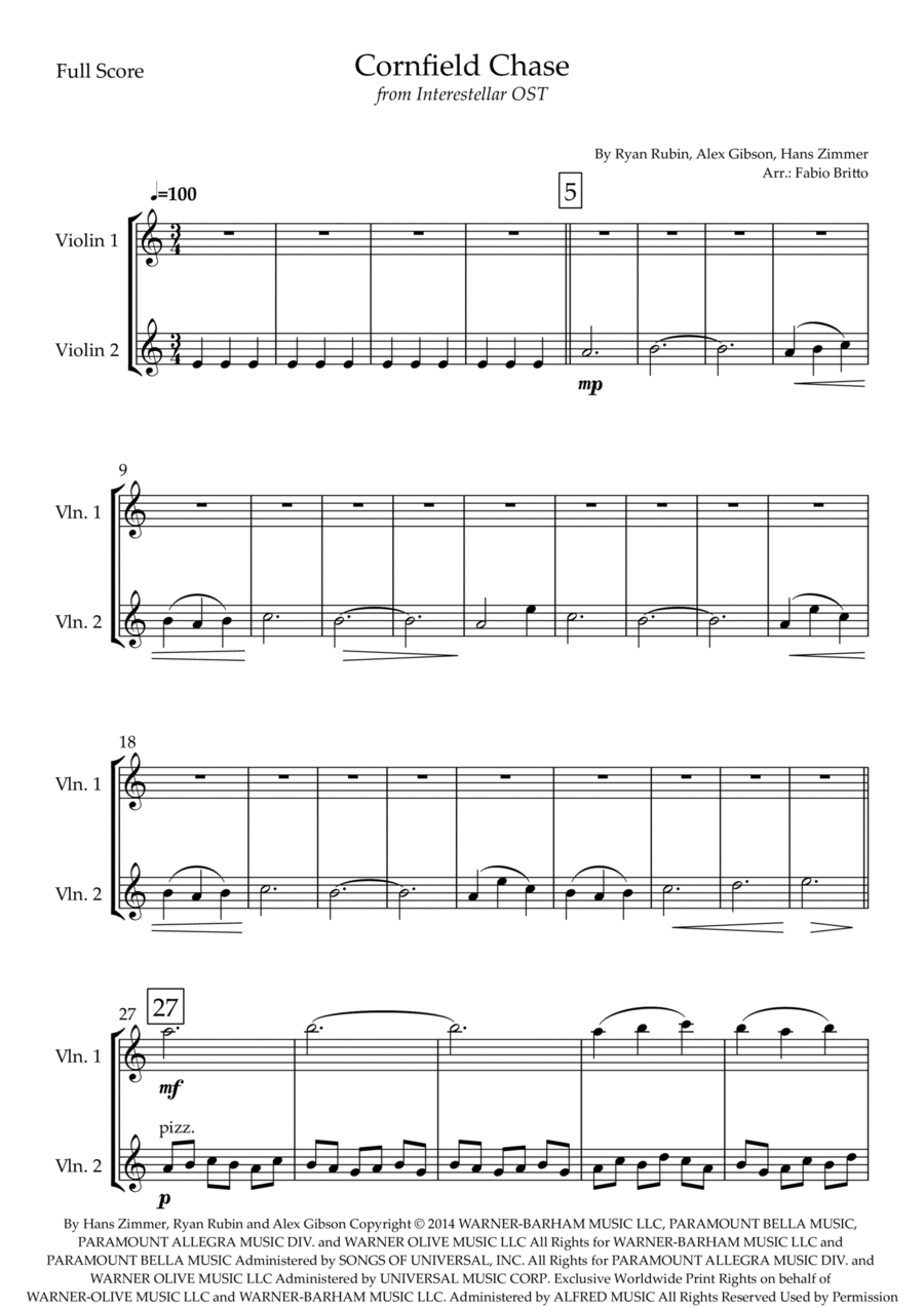 Cornfield Chase Cornfield Chase String Duet scores gallery preview page 1