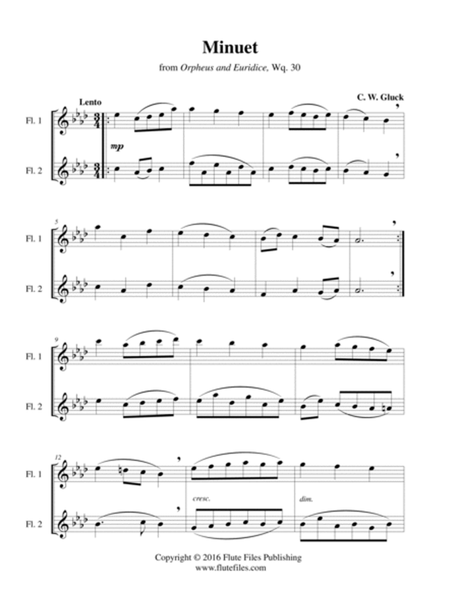 Minuet, Wq. 30 - Flute Duet image number null