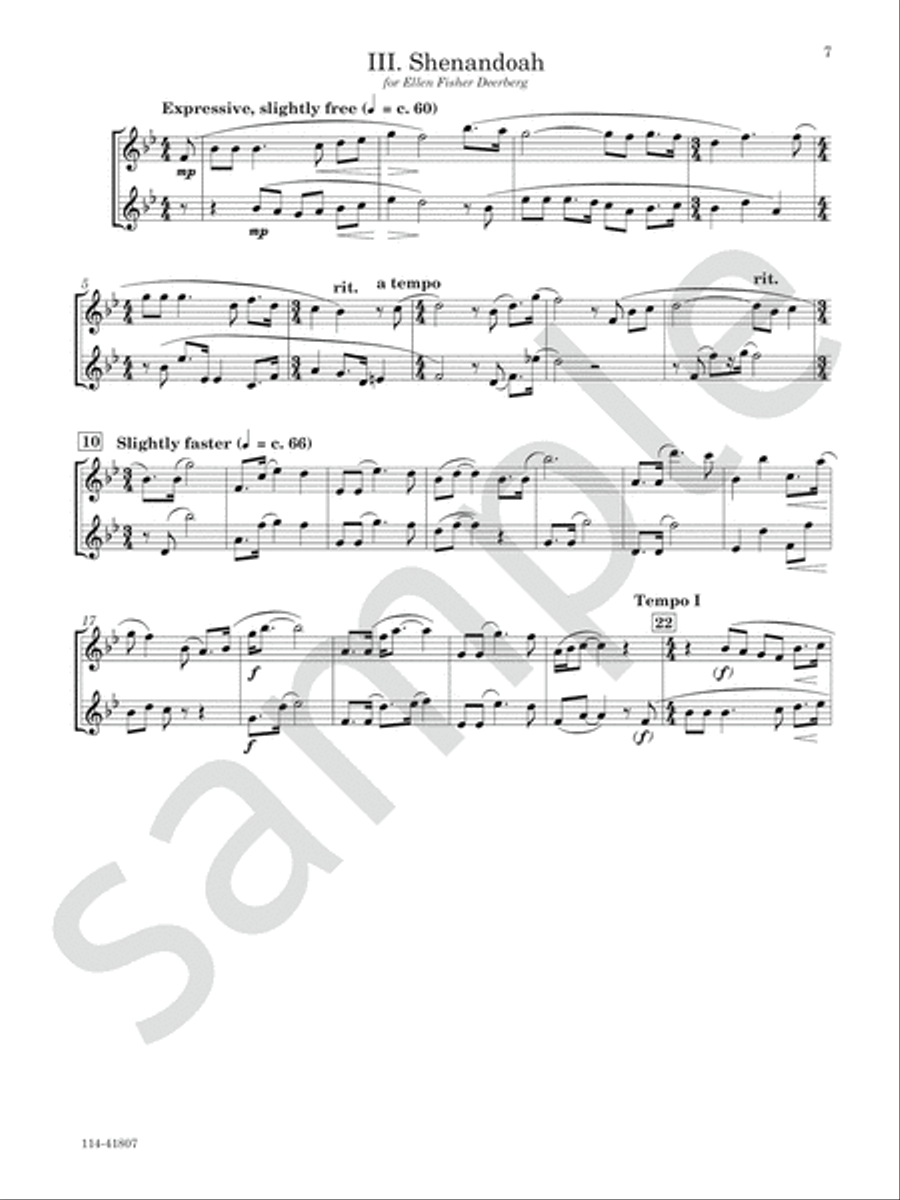 Folk Song Suite Flute Duet scores gallery preview page 5
