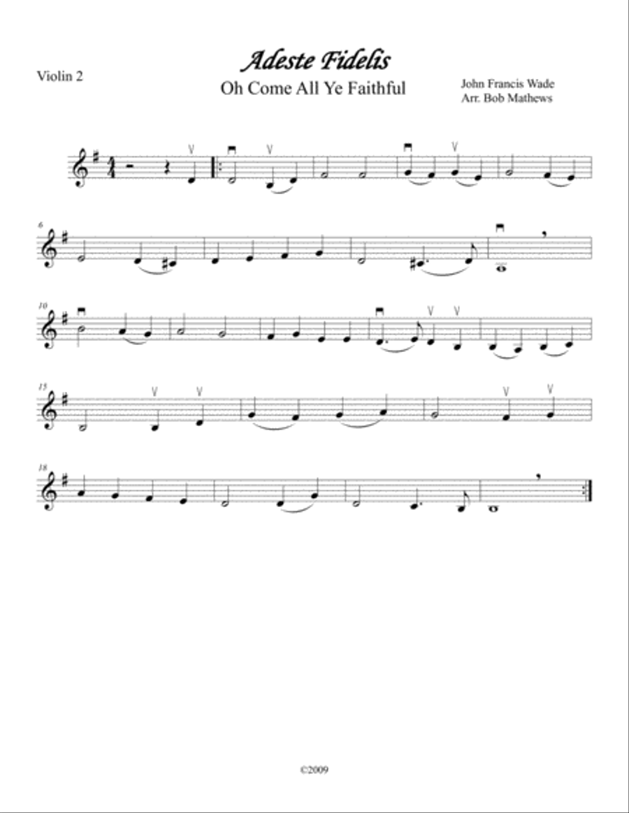 Adeste Fidelis (Oh Come All Ye Faithful) for Strings String Orchestra scores gallery preview page 6