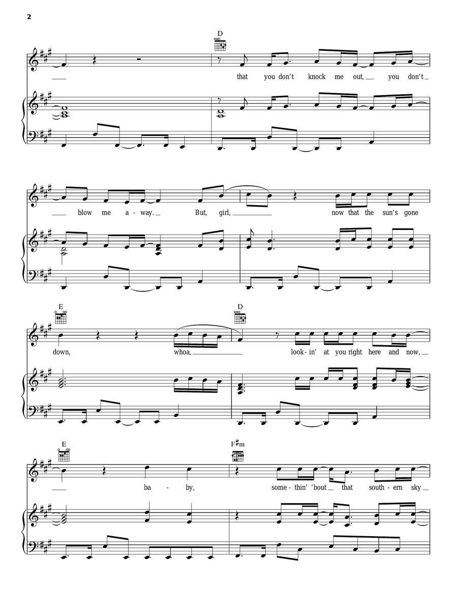 Tonight Looks Good On You Piano, Vocal, Guitar scores gallery preview page 2