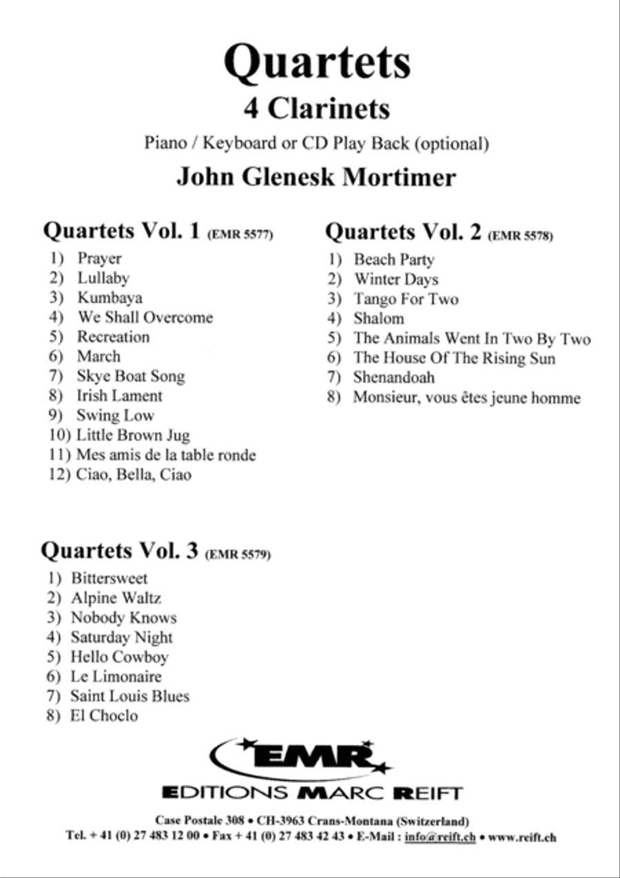 Quartets Volume 3 Clarinet scores gallery preview page 2