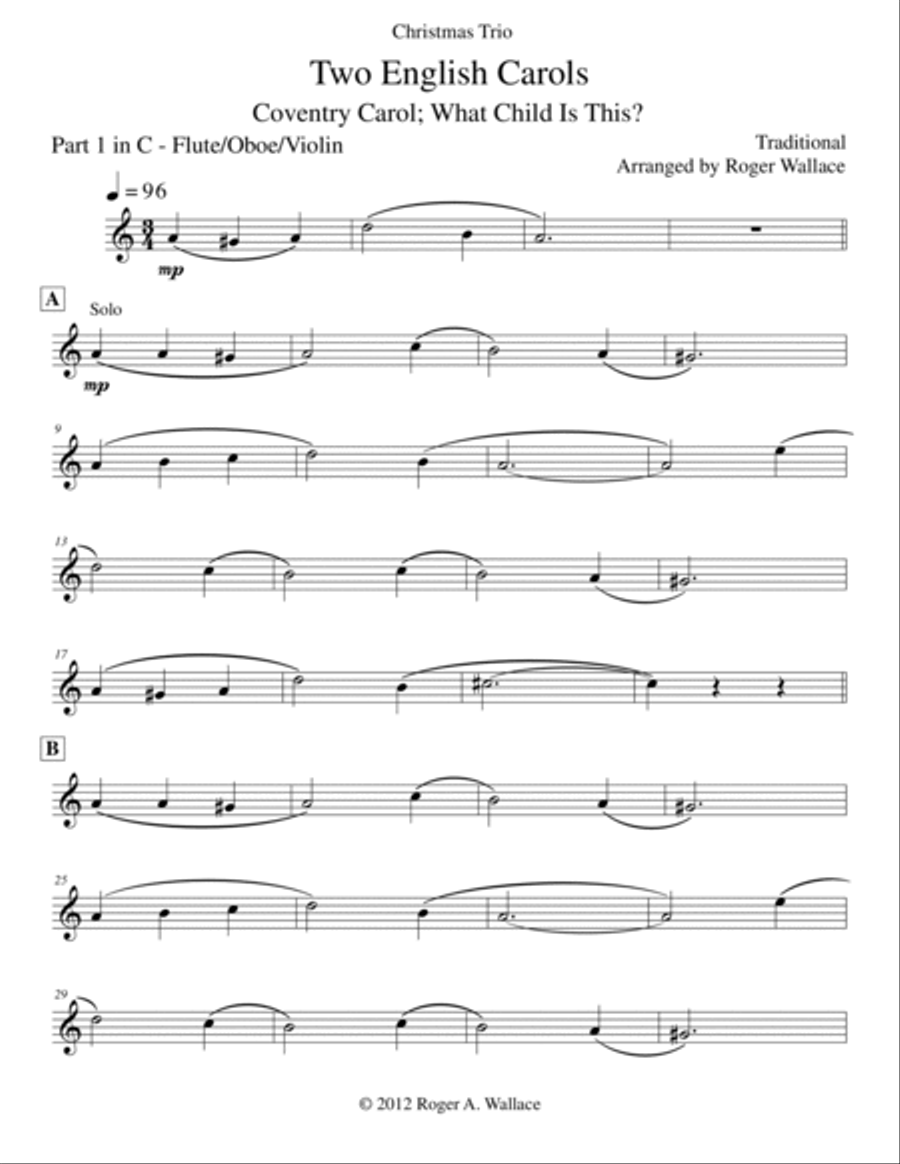 Two English Carols (Coventry Carol; What Child Is This?) - Brass Trio Brass Trio scores gallery preview page 6