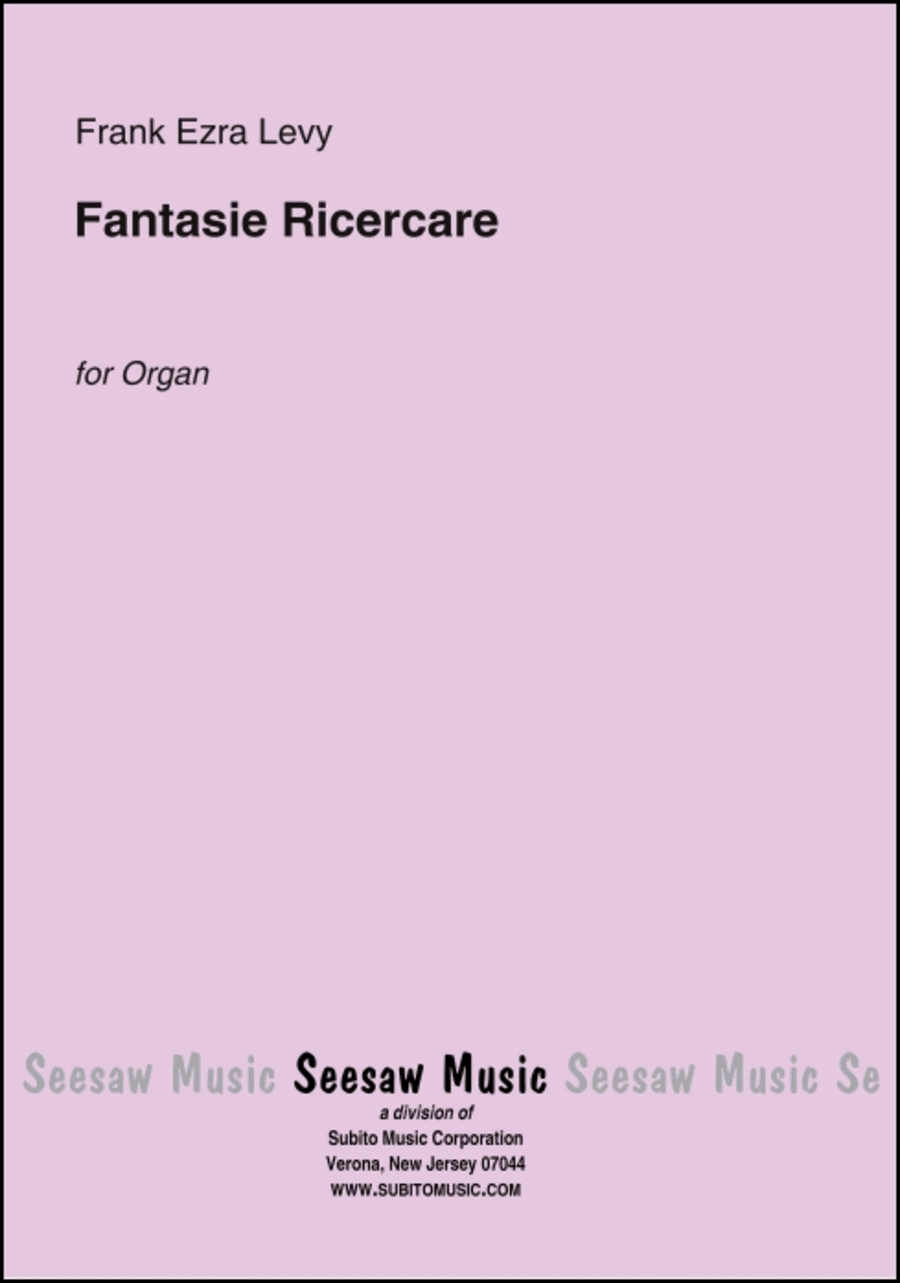 Fantasie Ricercare Organ - Sheet Music