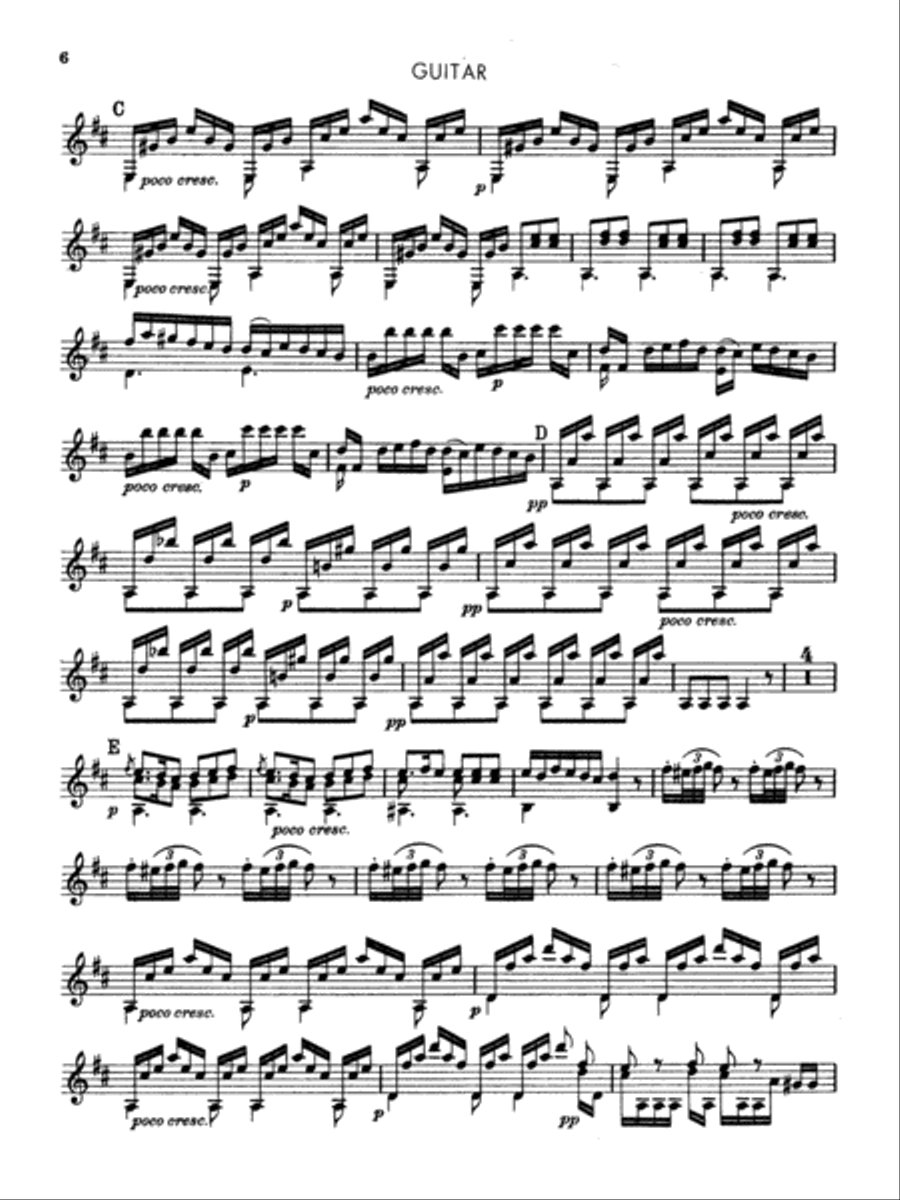 Boccherini: First Quintet in D Major, for Two Violins, Viola, Cello and Guitar -- Guitar Part Only Cello scores gallery preview page 6