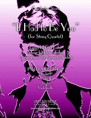 Book cover for It Had to Be You (for String Quartet)