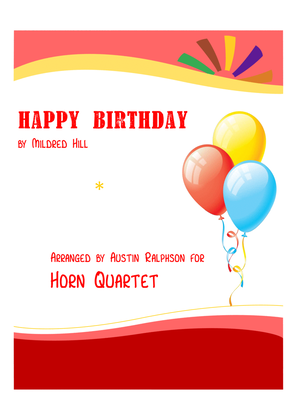 Book cover for Happy Birthday - horn quartet