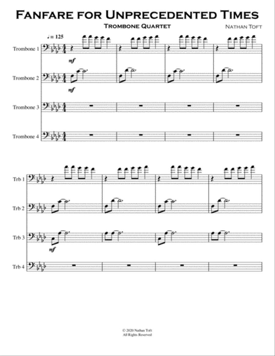 Fanfare for Unprecedented Times Brass Ensemble scores gallery preview page 2