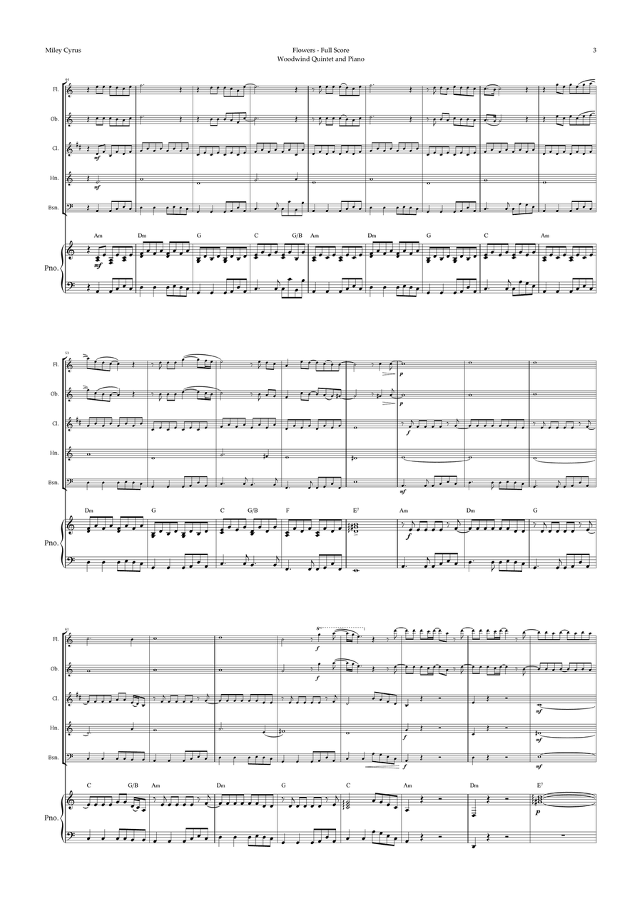 Flowers Woodwind Quintet scores gallery preview page 3