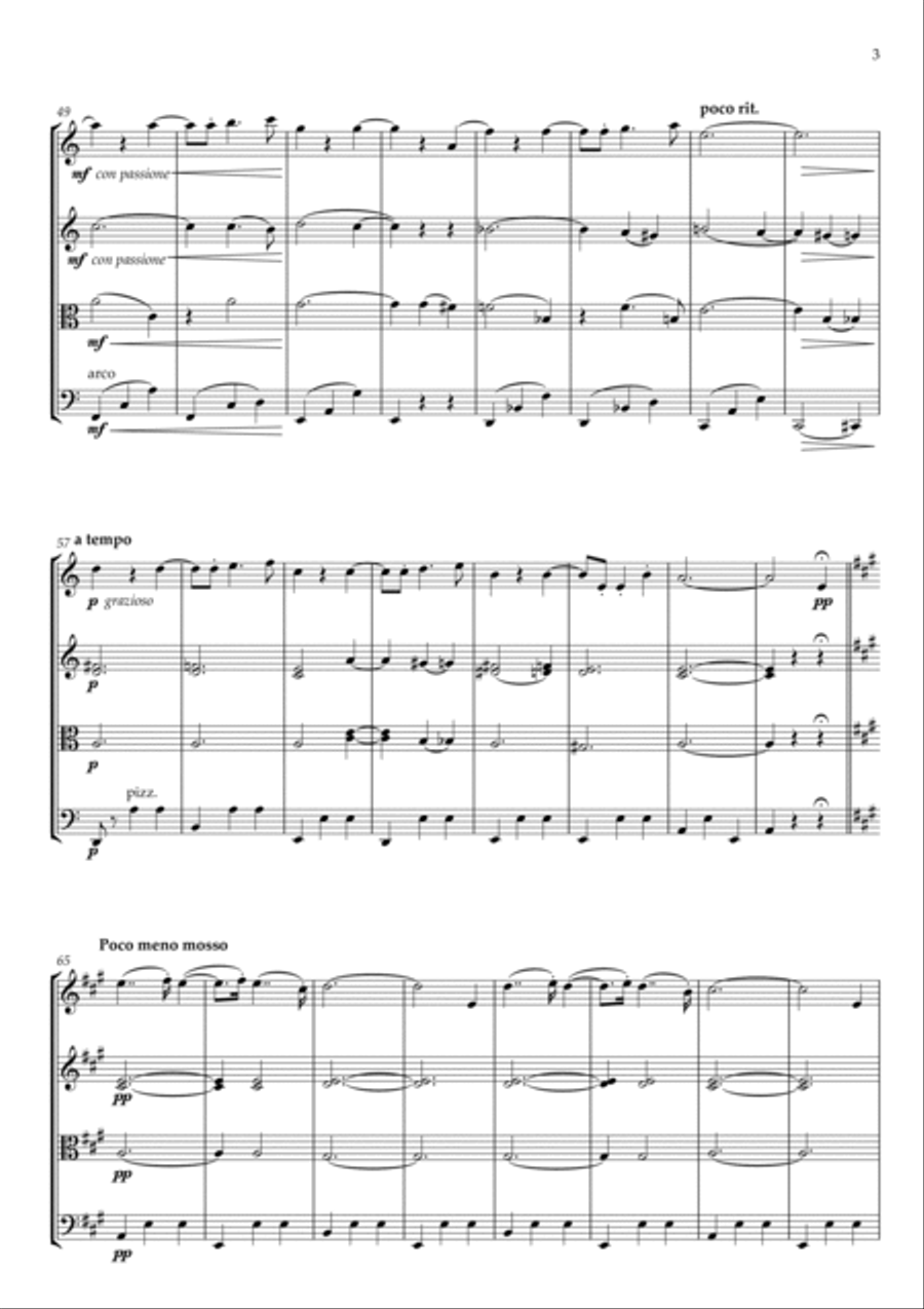 Liebesleid ( Peine d'amour ) String Quartet scores gallery preview page 3