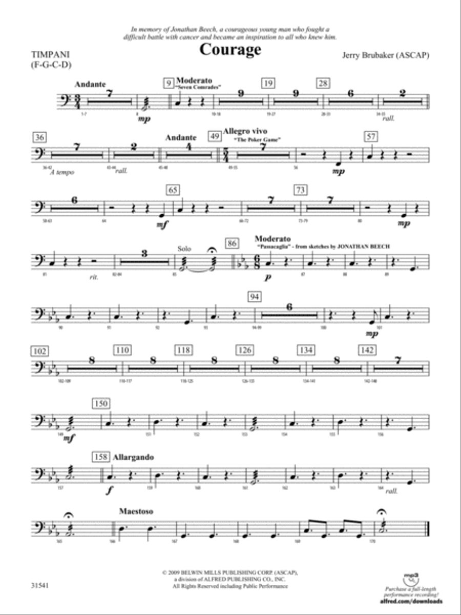 Courage: Timpani Full Orchestra scores gallery preview page 1