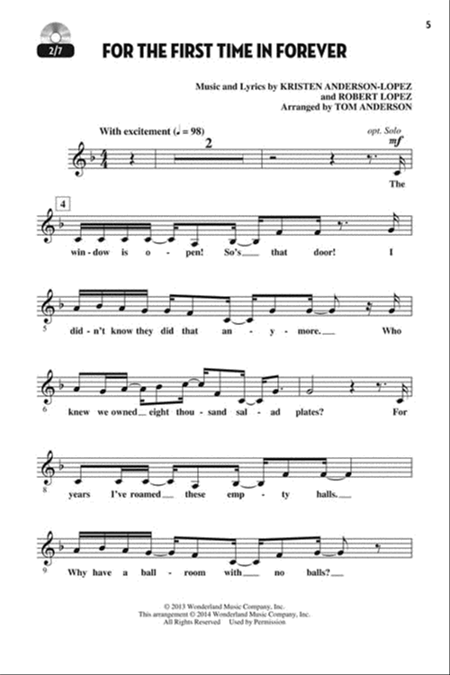 Let's All Sing Songs from Frozen Choir scores gallery preview page 3