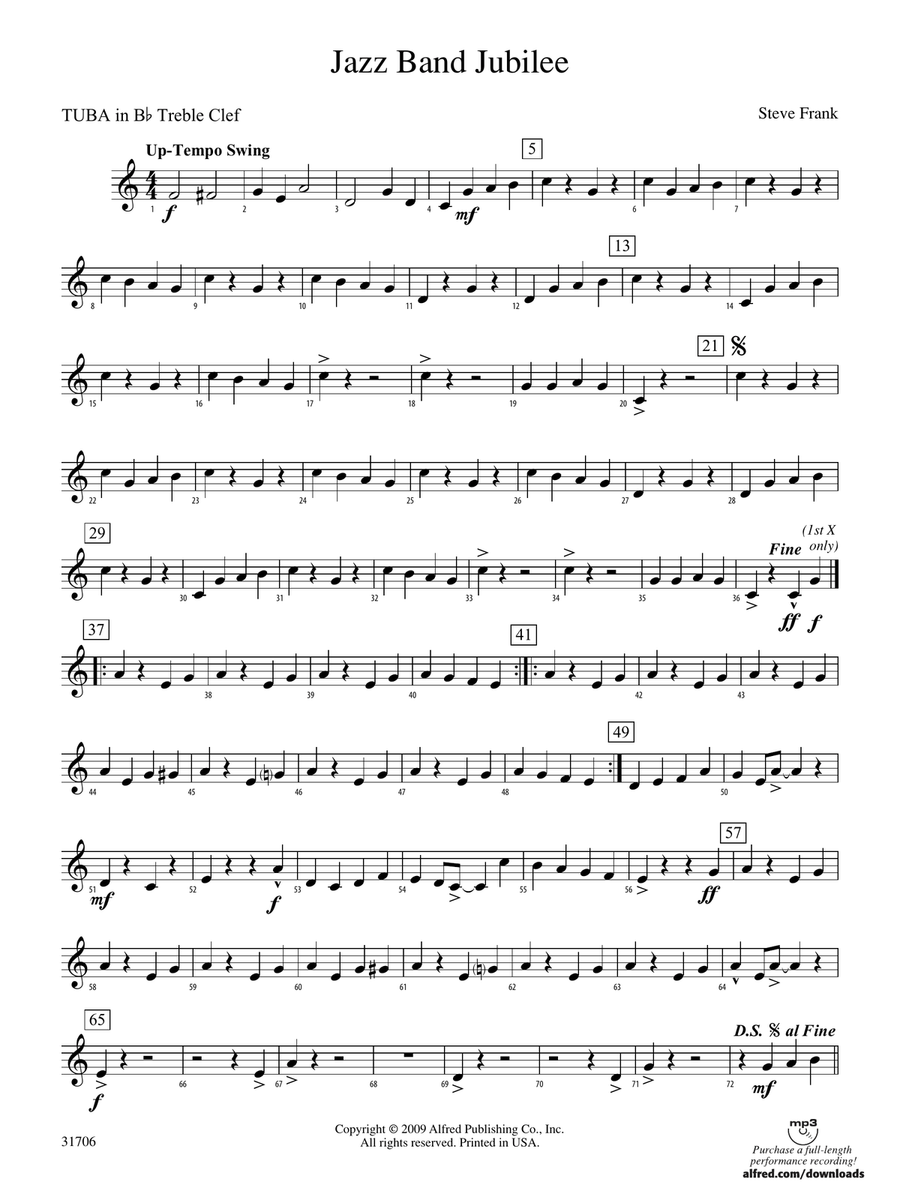 Jazz Band Jubilee: (World Part) B-flat Tuba T.C.