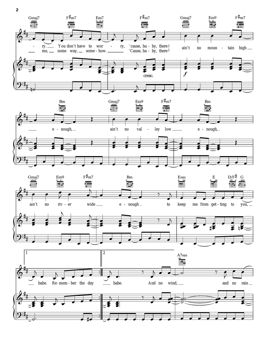 Ain't No Mountain High Enough Acoustic Guitar scores gallery preview page 2