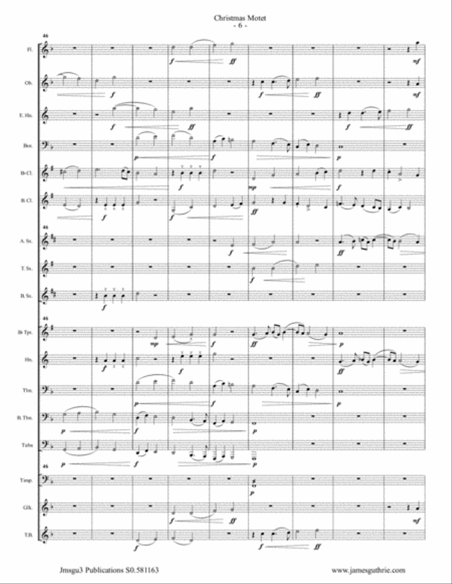 Mouton: Christmas Motet for Concert Band Concert Band scores gallery preview page 6