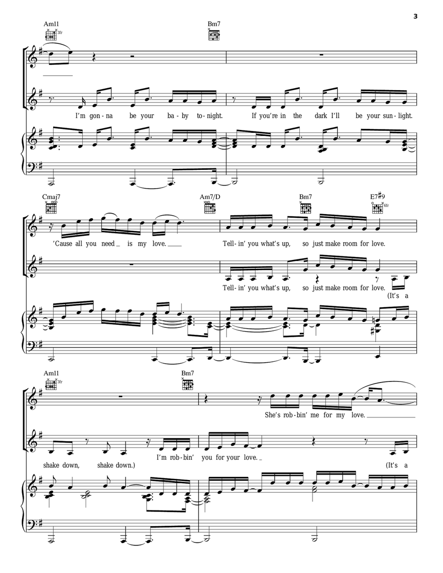 Shake Down Shake Down Piano, Vocal, Guitar scores gallery preview page 3