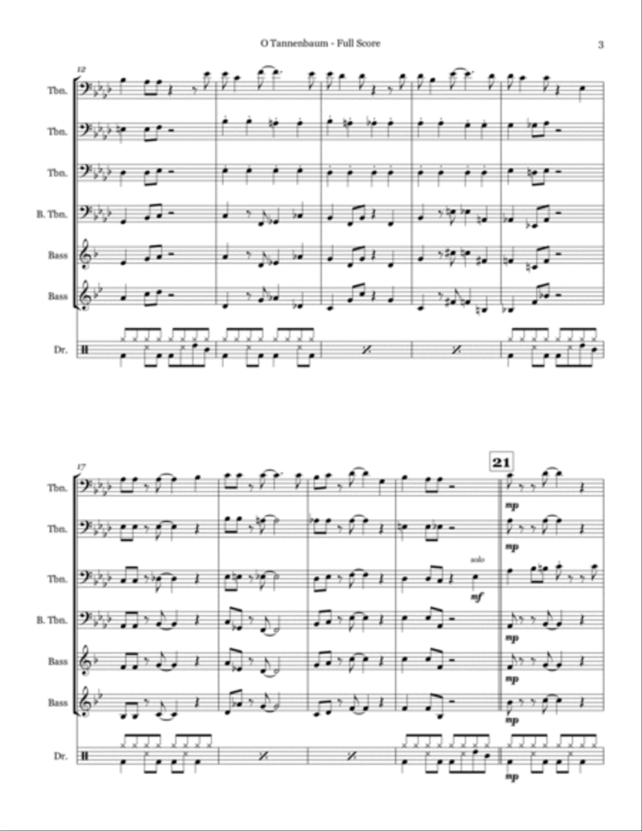 O Tannenbaum - Trombone Quartet Trombone Quartet scores gallery preview page 3