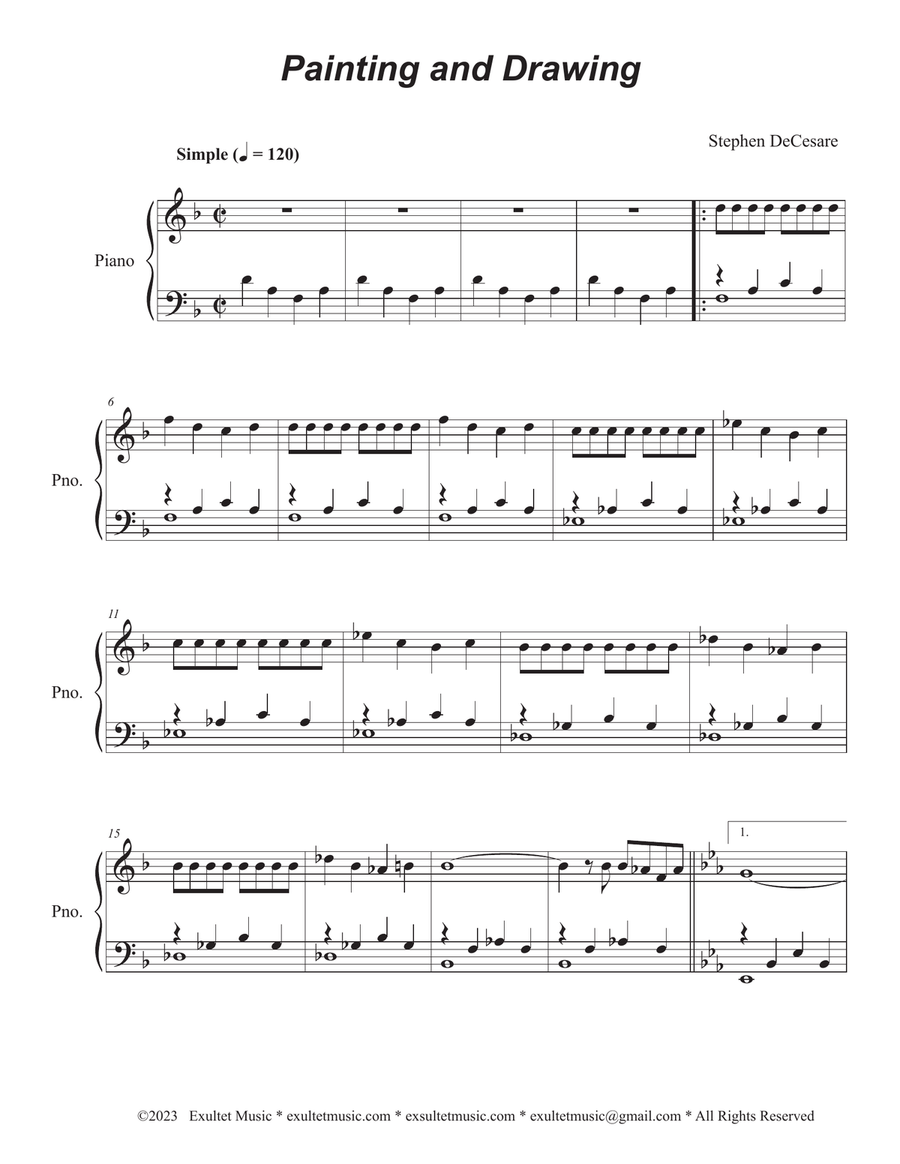 Painting and Drawing (Easy Piano solo) Easy Piano scores gallery preview page 1