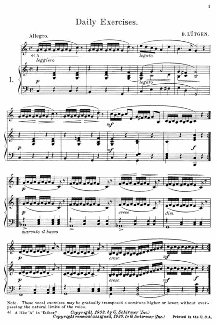 Vocalises (20 Daily Exercises) – Book I