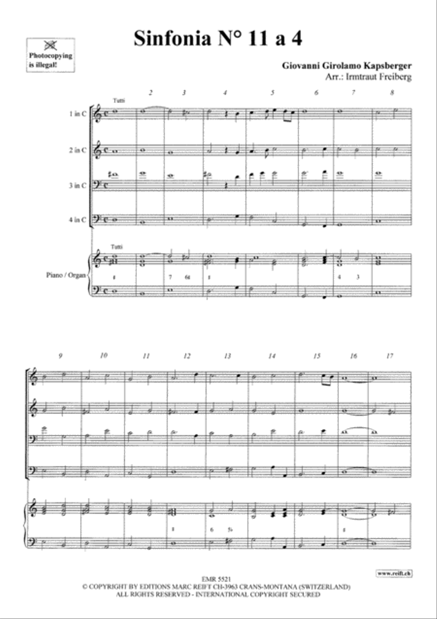 Sinfonia No. 11 a 4 Brass Ensemble scores gallery preview page 3