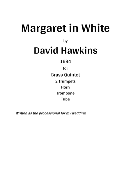 Margaret in White (Brass Quintet) image number null