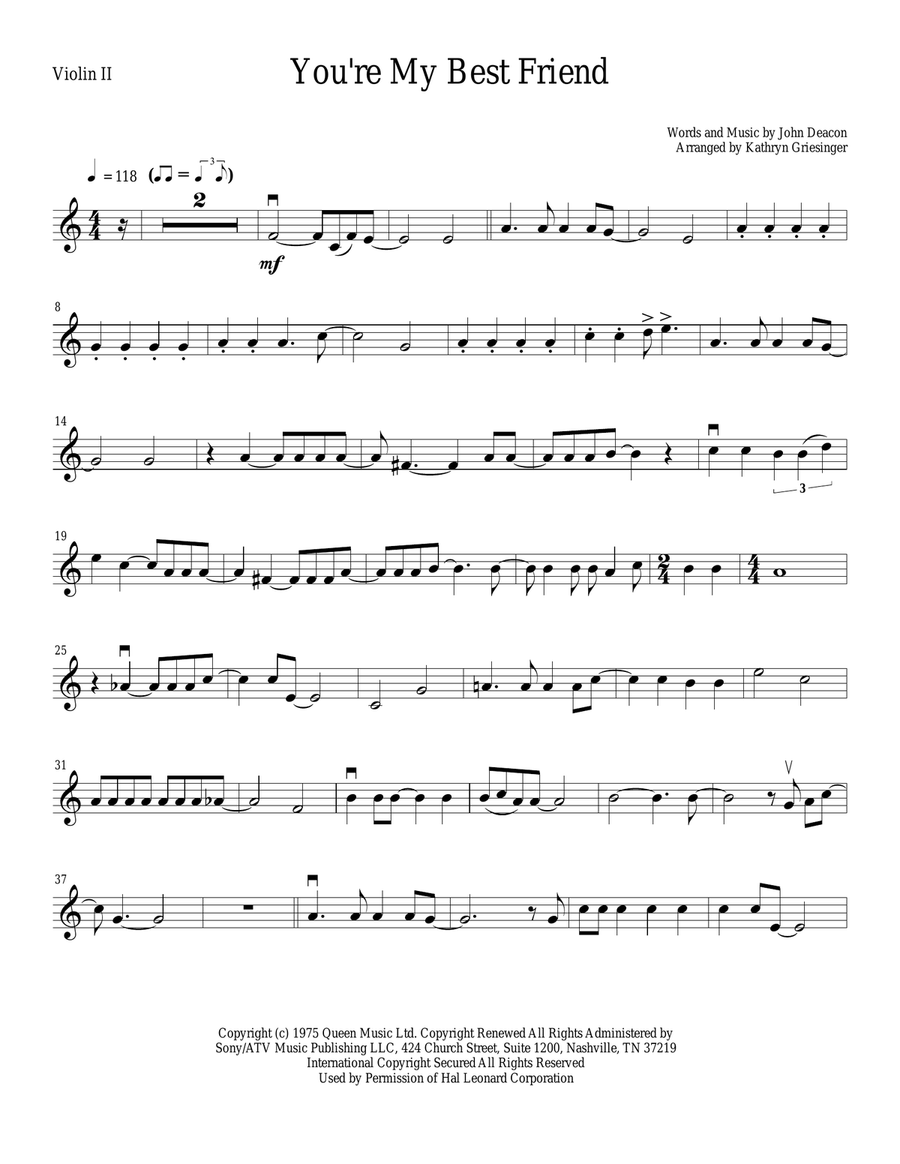 You're My Best Friend String Quartet scores gallery preview page 3