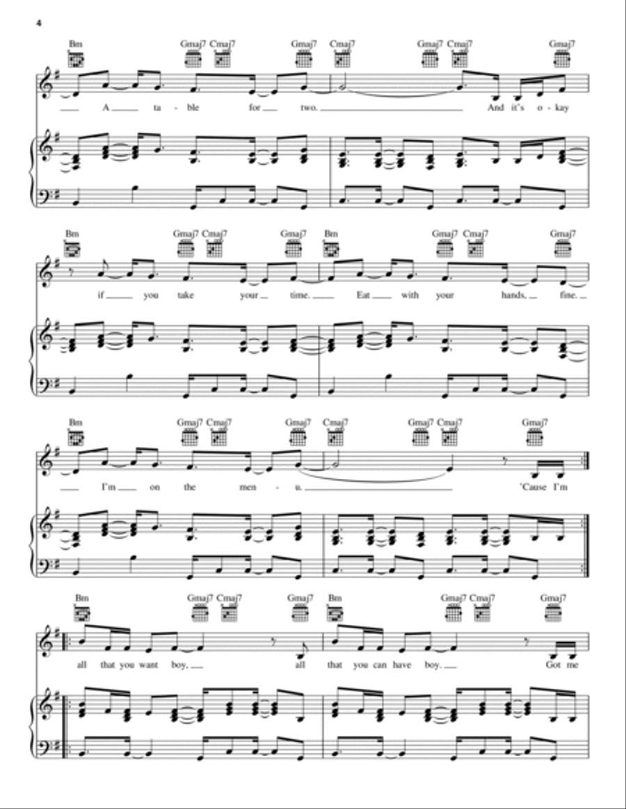 Bon Appetit Piano, Vocal, Guitar scores gallery preview page 4