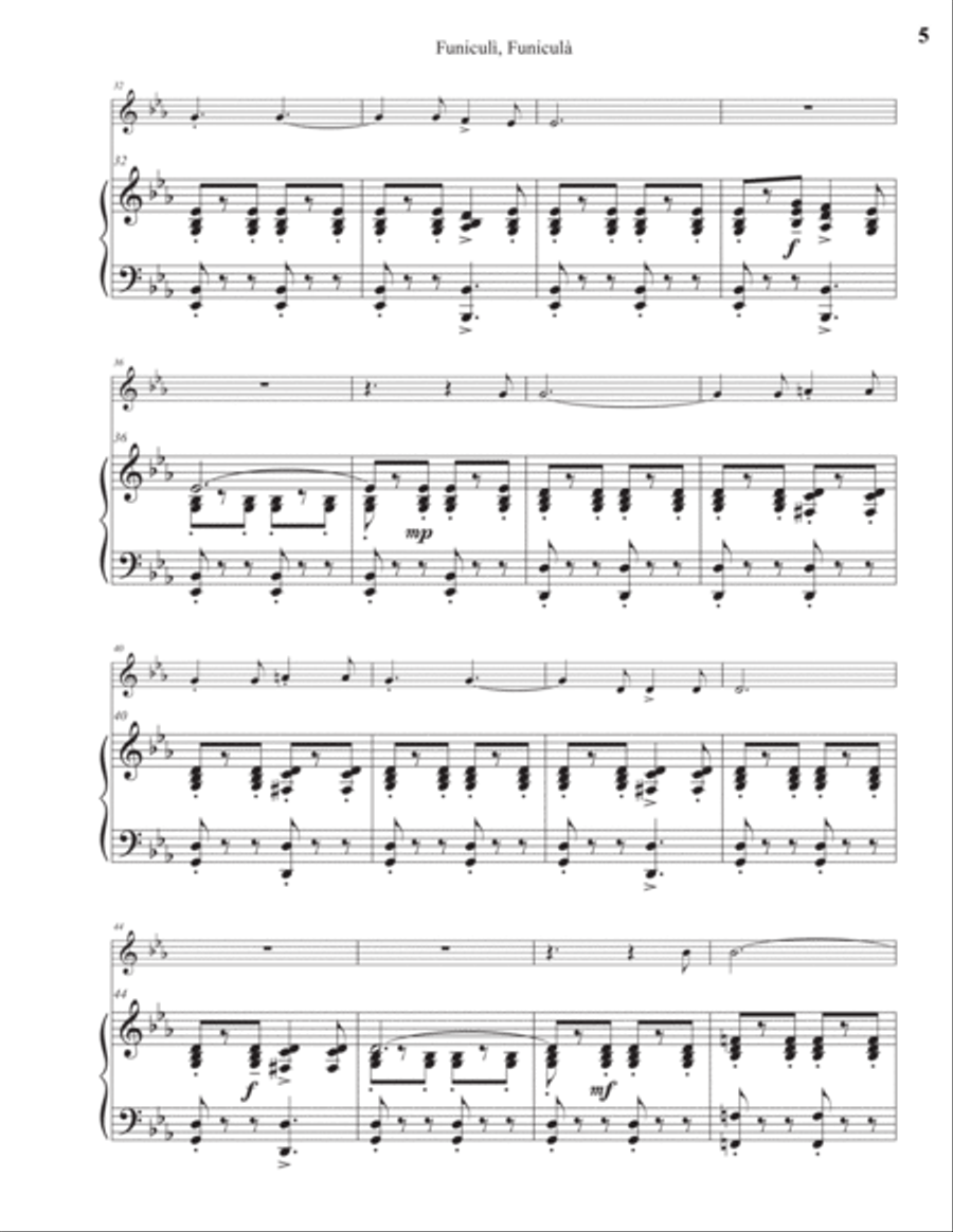 Funiculì, Funiculà Piano scores gallery preview page 5