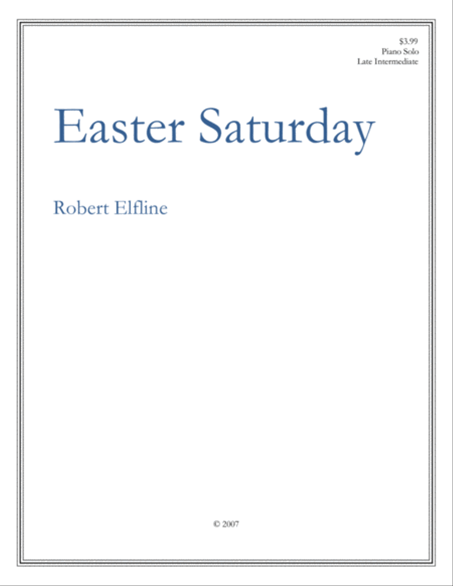 Easter Saturday Easter Saturday Piano Solo scores gallery preview page 1