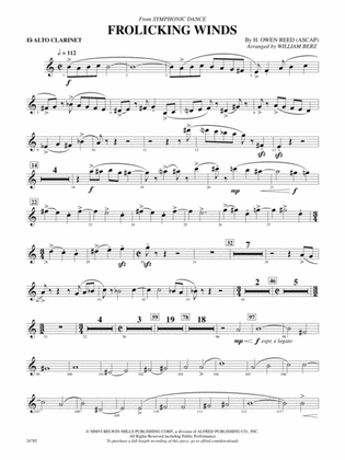 Frolicking Winds (from Symphonic Dance): E-flat Alto Clarinet