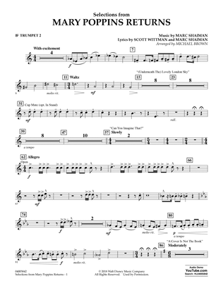 Selections from Mary Poppins Returns (arr. Michael Brown) - Bb Trumpet 2