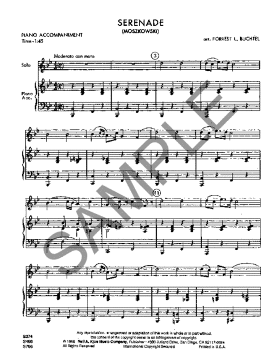 Serenade Clarinet Solo scores gallery preview page 2